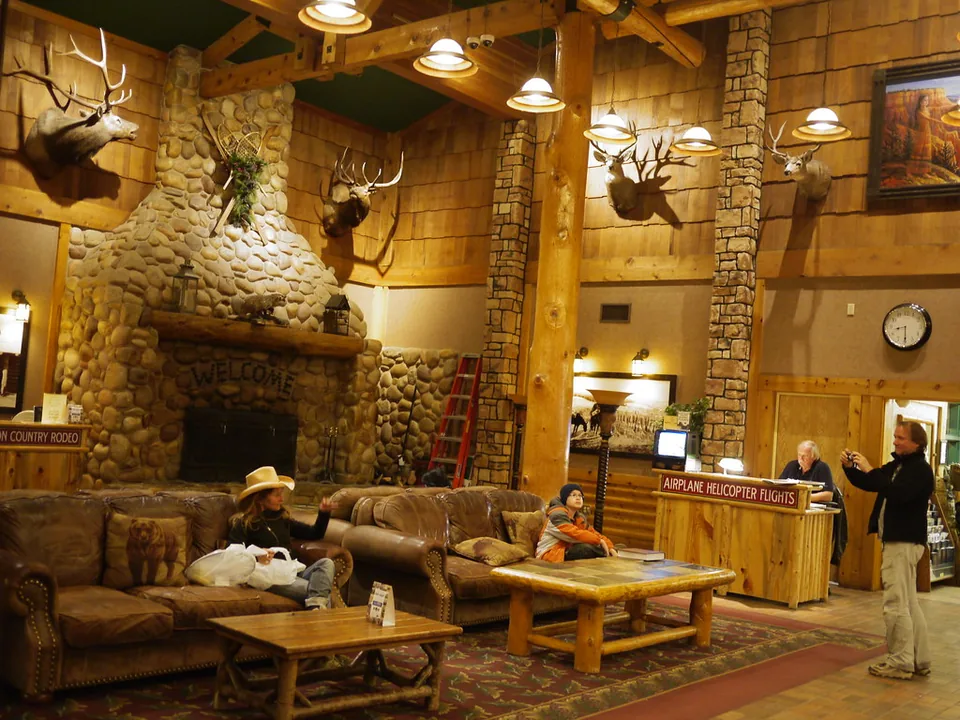 Reception lobby at Best Western Plus Ruby’s Inn, photographed in 2012.