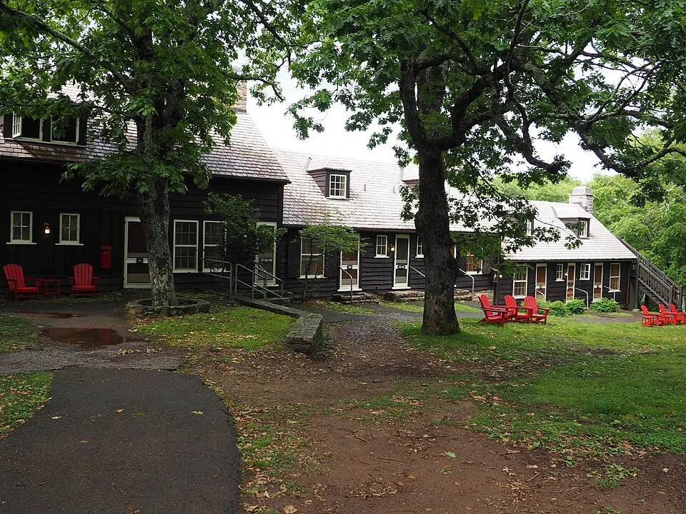 Big Meadows Lodge exterior in Shenandoah National Park, photographed in 2023.