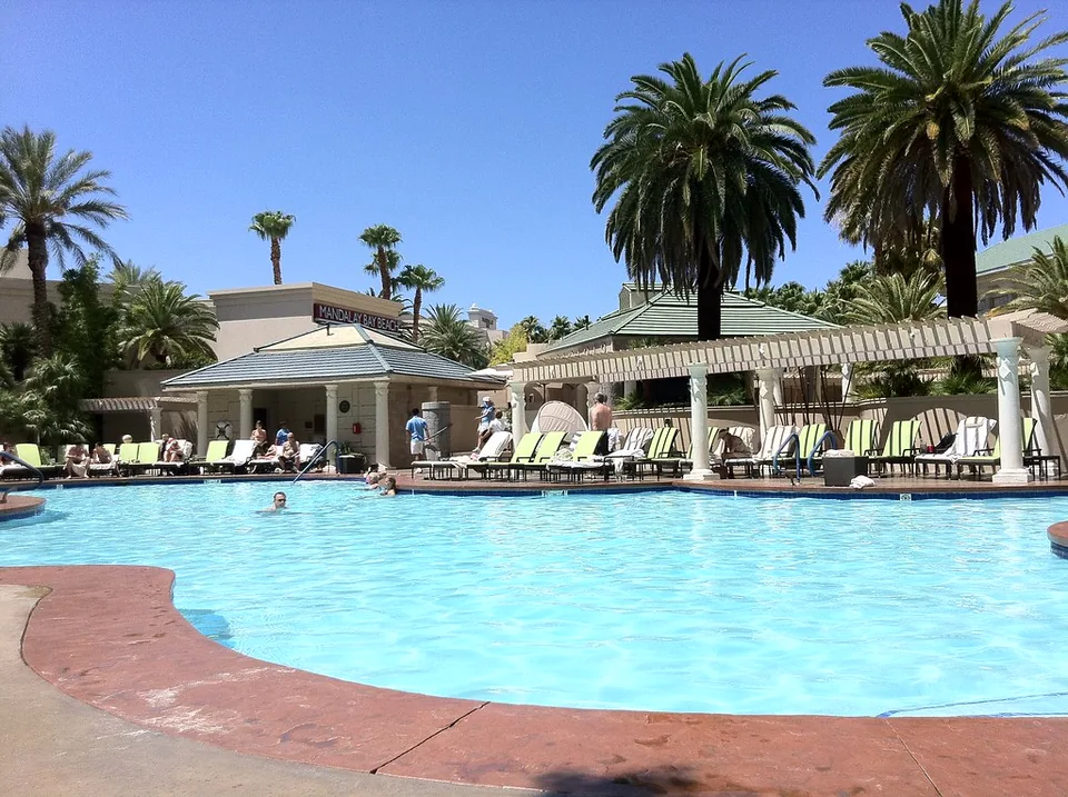 Pool and pavilion at Four Seasons Hotel Las Vegas, photographed in 2011.
