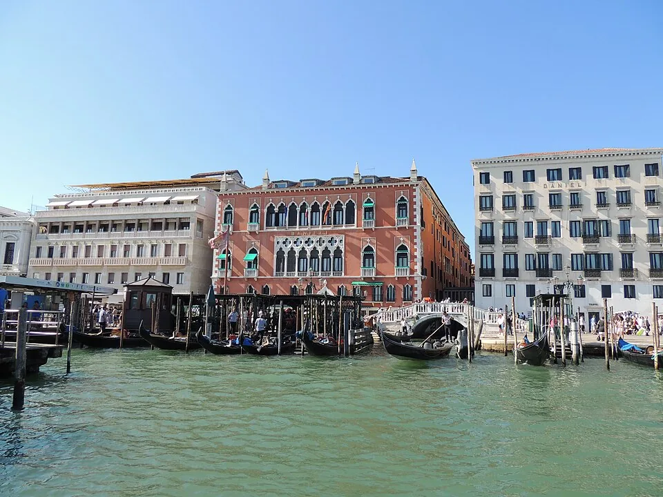 Historic signed Hotel Danieli facade on Venice’s waterfront, photographed in 2013.