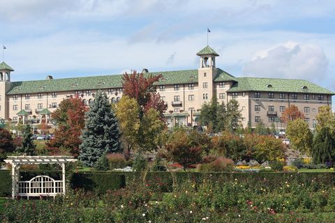 Exterior of The Hotel Hershey seen from Hershey Gardens, photographed in 2009.