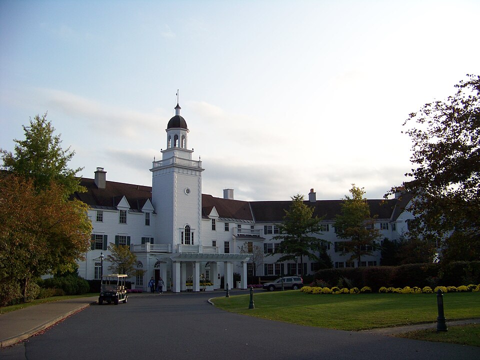 Front exterior of The Sagamore hotel in Bolton Landing, New York, photographed in 2008.
